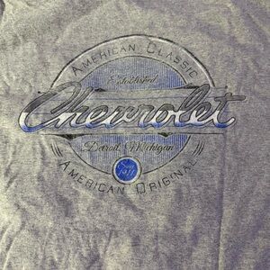Gray vintage Chevrolet logo crewneck t-shirt. Size large.